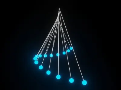 Pendulum Wave Low-poly 3D model