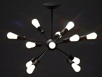 Sputnik Chandelier Low-poly 3D model