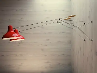 Diana lamp hanging from wooden wall 3D model