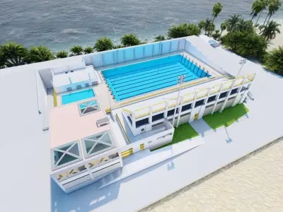 Swimming pool-stadium pool 3D model get