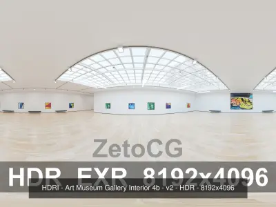 HDRI - Art Museum Gallery Interior 4b - HDR - 8192x4096 - x2 Texture