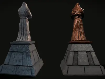 Star Wars Jedi Statue Low Poly Low-poly 3D model