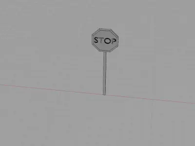 Low Poly Stop Sign City Builder Stylized Road Sign Asset Low-poly 3D model