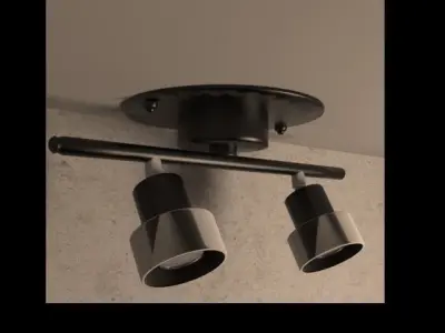 Spotlights ceiling light with two lights 3D model