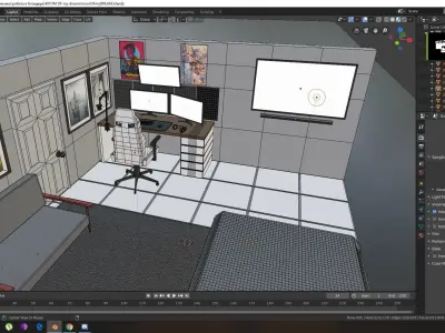 gamer room Low-poly 3D model