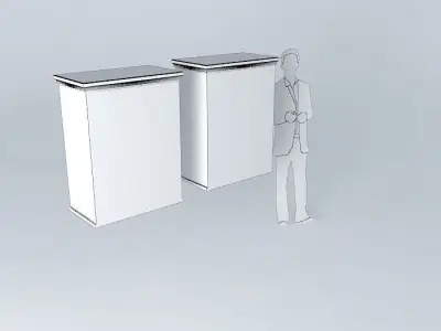 2-door Wall Cabinet white and brown Free 3D model