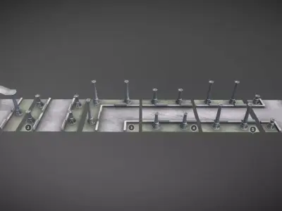 Stone walkway MUD Low-poly 3D model