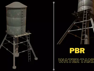 Water Tank PBR Low-poly 3D model 3D model