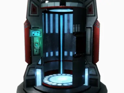 Teleport sci-fi low poly Low-poly 3D model