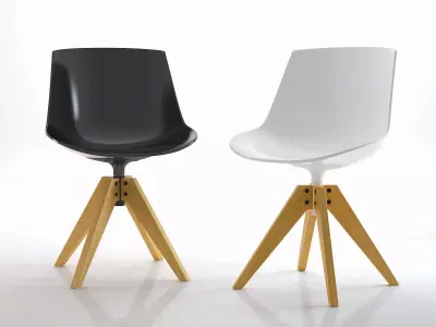 Flow Chair VN 4-legged oak 3D model