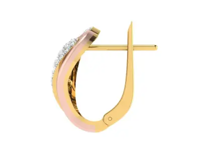 Light Weight Yellow Gold Diamond Earring EZ BI-54 3D print model