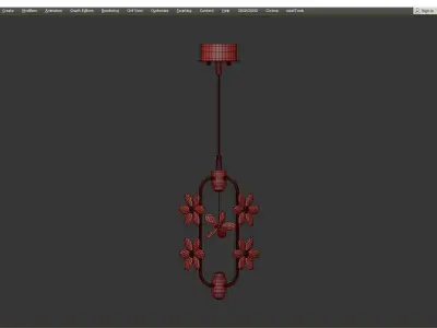 MARGARITA gold chandelier with crystals hanging from it Low-poly 3D model