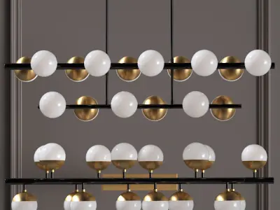 Chandelier Arteriors Wahlburg Two Tired 3D model