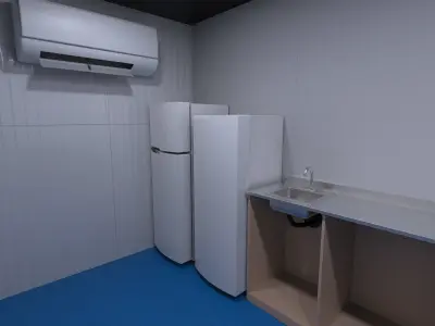 Residential Module Office Mobile with Complete Equipment 3D model