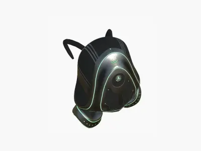 SciFi Backpack H01 Dark Metal - Fashion Character Design Low-poly 3D model