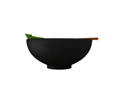 Ramen bowl with leaf 3D model