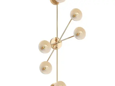 TRAPEZE four light wall sconce in gold 3D model
