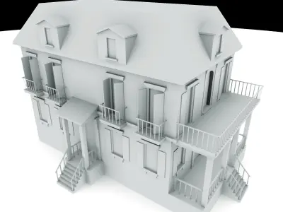 Residential house 02 Low-poly 3D model