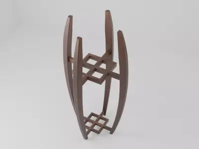 Curved Wooden Plant Stand Free 3D model