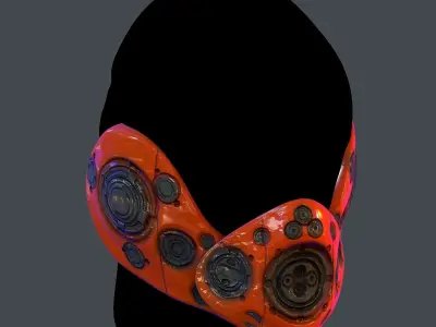 Gas mask helmet scifi Low-poly character art game space Low-poly 3D model