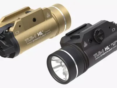 Handgun Streamlight TLR-1  Low-poly 3D model