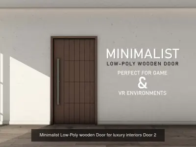 Set of 10 Realistic Wooden door collection low poly Doors 3D Model Pack