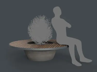 Modern Outdoor Bench 102 PBR Game Ready Low-poly 3D model
