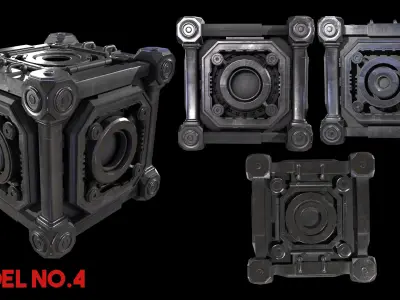 5 Sci-Fi Box  Low-poly 3D model