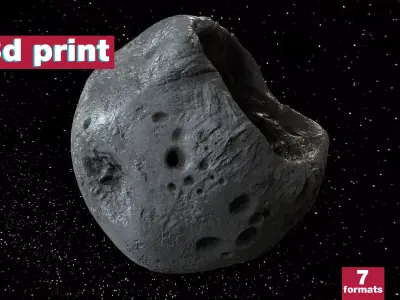 Realistic Asteroid Space Rock 3D print model