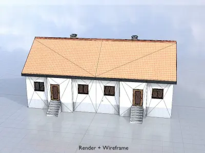 Modern multi-family house version 1 Low-poly 3D model