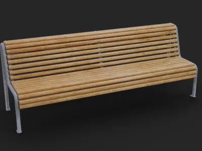 Ciutat Barcelona Bench Low-poly Low-poly 3D model