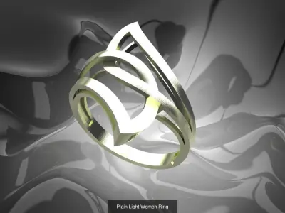 Plain Light Women 16 Model Ring 3dm Files 3D Model Pack