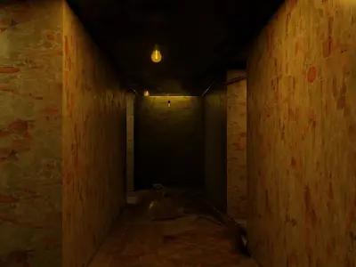 Damaged Hallway 3D model