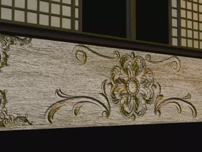 Capiz Window 02 Low-poly 3D model