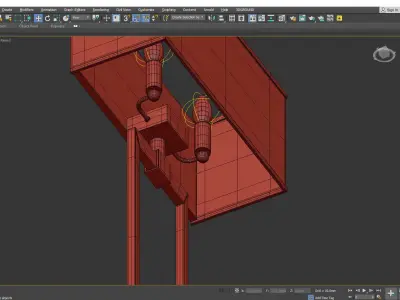 Rectangular Shaded 2 Light Wall Sconce Low-poly 3D model