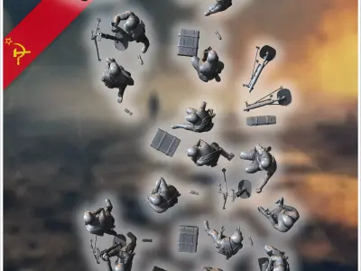 50mm RM-38 Soviet light mortars squad with 15 crews 3 - Soviet a 3D print model