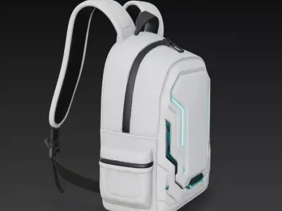 Futuristic Sci-fi Bagpack Low-poly 3D model