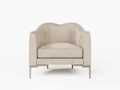 Armchair person lounge chair Low-poly 3D model