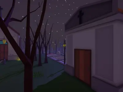 Poly3D-Modular Cemetery Pack Low-poly 3D model