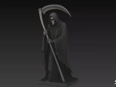 Death Reaper Statue Silent Pose Low-poly 3D model