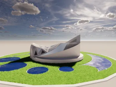 Futuristic Architectural Project SKP and ds File in ONE 3D print model