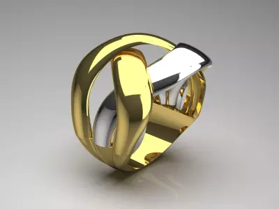  woman gold ring gr0009 3D print model