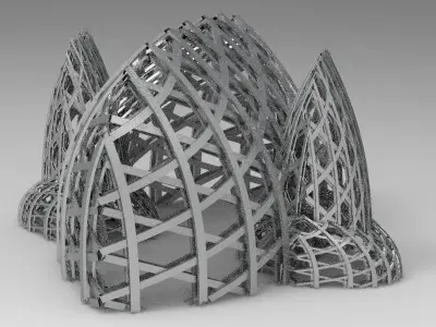Alien prison spire weaved spire 3D model