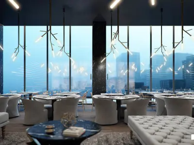 VRay - C4D scene files - Restaurant Interior 3D model