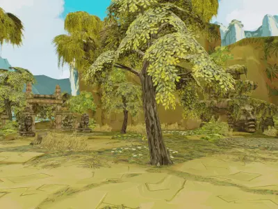 Ancient Arena Level Abandoned Ruin Location Temple Jungle Toon Low-poly 3D model