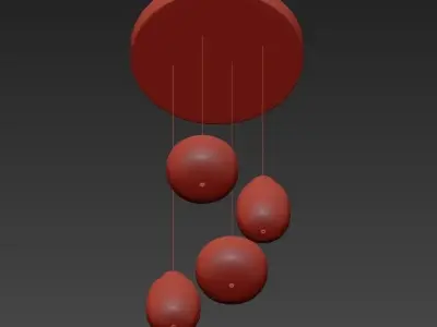 LEGIER pendant lamp with four balls hanging from it 3D model