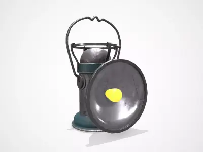 Old Vintage Hanging Portable Lamp Low-poly PBR Low-poly 3D model