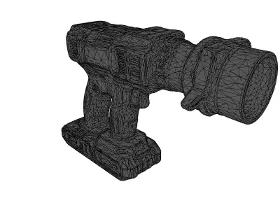 SciFi Laser Drill with Camera Low-poly 3D model