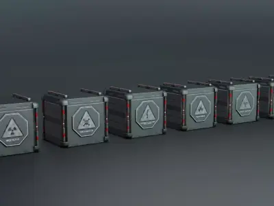 Sci-fi Crates Low-poly 3D model