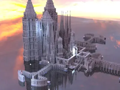 Atlantean Temple structure Hive complex 3D 3D model